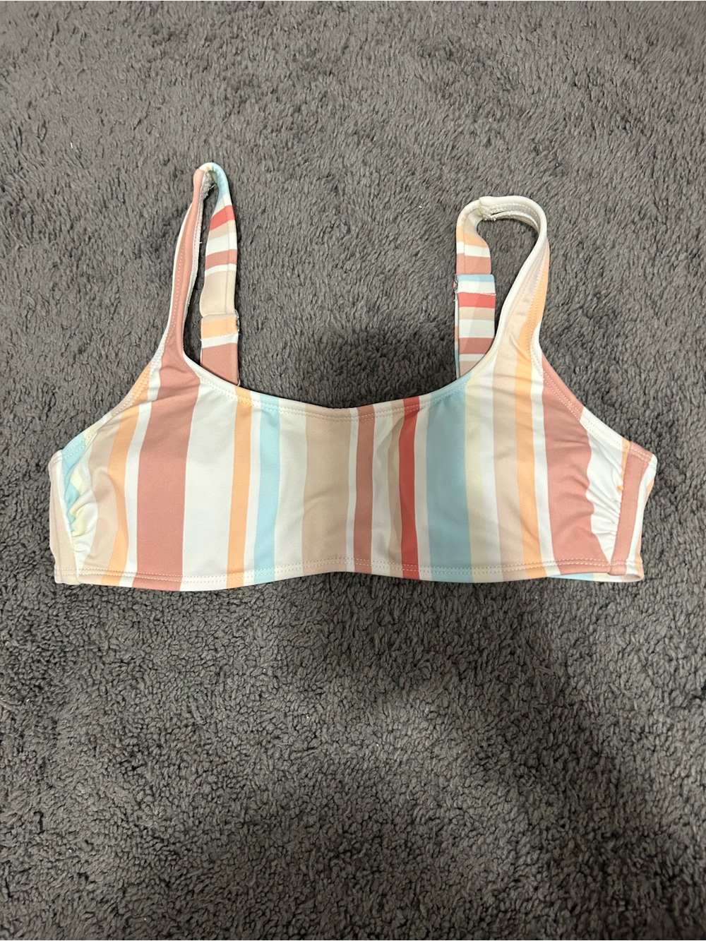 Xhilaration Pastel Striped Bikini Top in Pink, Blue, Yellow, Cream